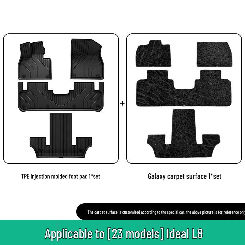 Custom TPE Car Mats for 23-24 L8 Models: Full Set for Interior and Trunk