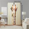 2 Pcs, Versatile Polyester Transparent Curtains for Home Decoration Romantic Giraffe Love for Use In Bedrooms and Living Rooms