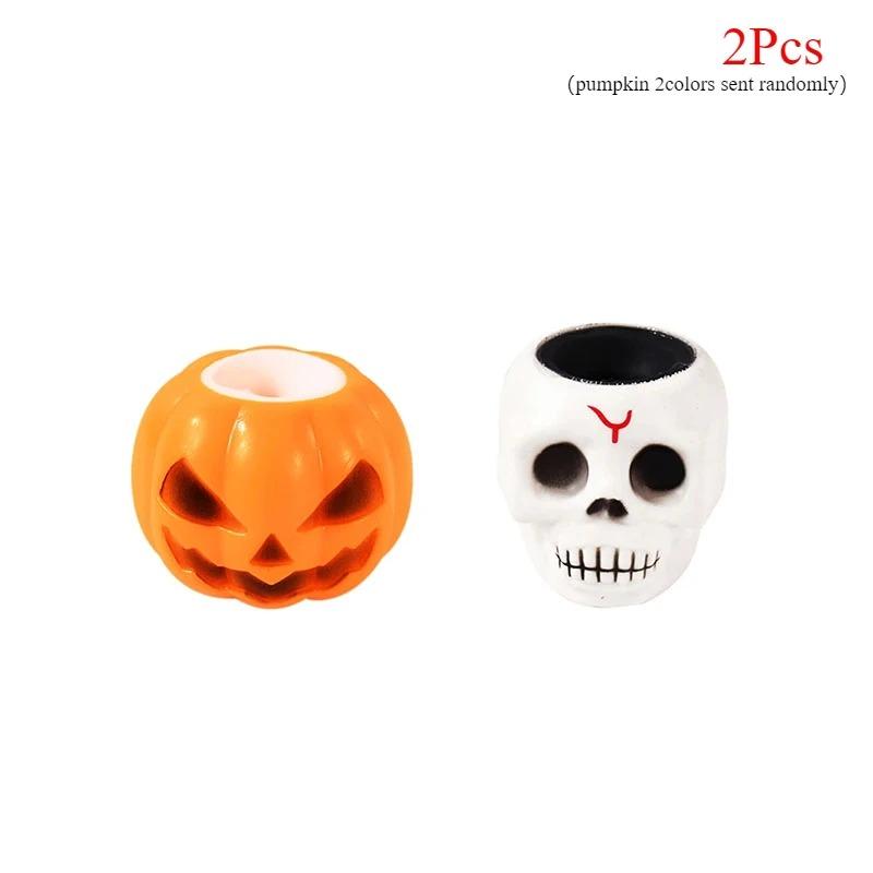 Halloween Pumpkin Ghost Skull Bat Squeeze Pinch Toys Silicone Stress Relief Fidget Toys for Kids Adults Party Favor Gifts Toys