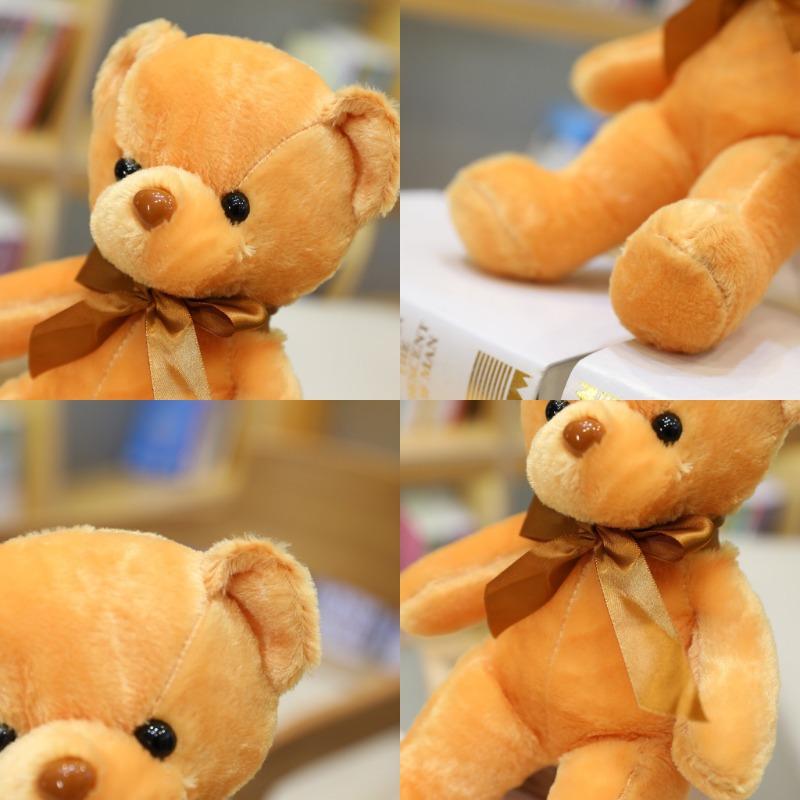 30cm Colourful Bow Bear Plush Toys Stuffed Teddy Bear Soft Colors Animals Doll Wedding Birthday Christmas Gifts Festival Deco