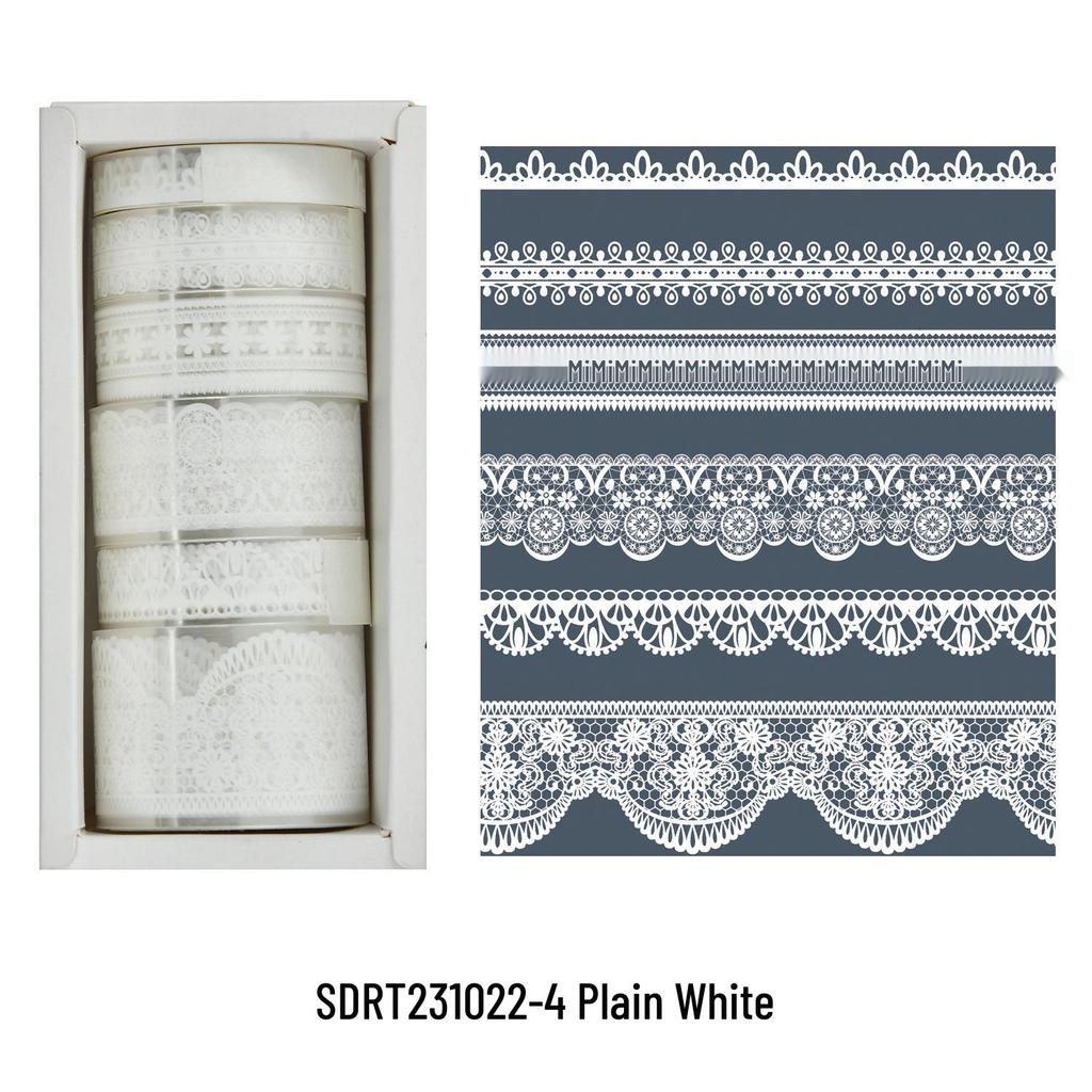 Transparent Die-Cut Lace Tape: Retro Collage Stickers, Waterproof PET, Artistic Journaling Roll.