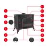 Wood Burning Cast Iron Stove KRATKI K9 Automatic Air Control Ø 130 10 kW