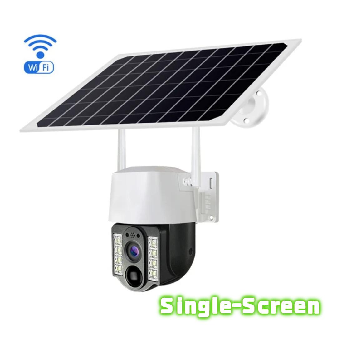 

Сонячна камера спостереження: Відеоспостереження з одним/подвійним/потрійним екраном, бездротовий зв’язок 4G/Wi-Fi, повнокольорова камера на 360° на вулиці вдень і вночі 【Single-Screen】Wifi