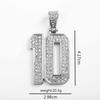European & American Unisex Stainless Steel Pendant Necklace with Diamond Inlaid Number Design