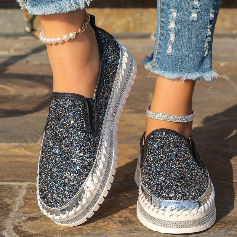 Spring and Autumn New Women's Rocking Line Muffin Bottom Comfortable Casual Wear Women's Shoes Shiny One Pedal Lazy Single Shoes