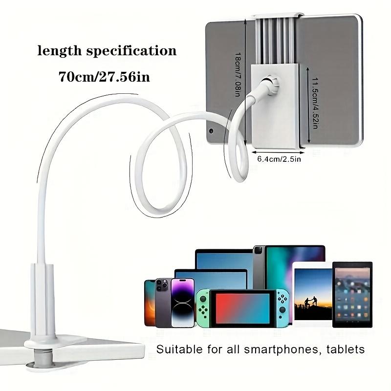Universal 360-Degree Rotating Tablet Phone Holder with Adjustable Spiral Base, Flexible Stand for Desktop and Bed Use