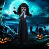 Horror doll, Halloween decoration, creepy voice & music, red eyes, movable, 160 cm