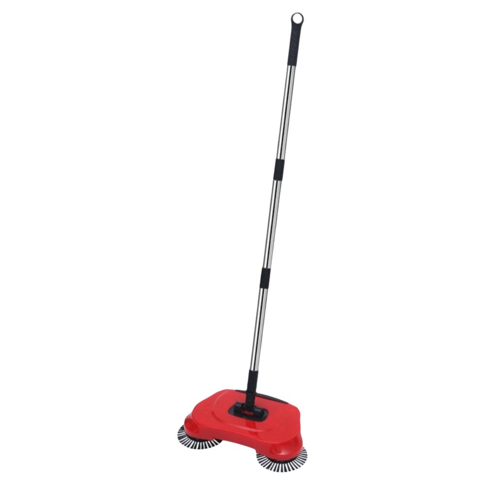 3-in-1 Design Hand Push Sweeper Adjustable Handle Floor Sweeper 360° Carpet Sweeper  Hard Floor красный