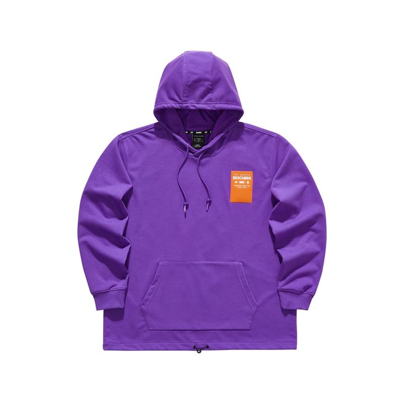Skechers Basic Casual Series Comfortable Soft Letter Hoodie Unisex Sweatshirt Purple L121U132-00GM L