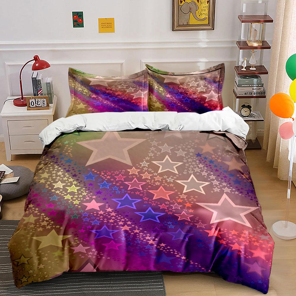 Colorful Starry Pattern Bedding Bedding Duvet Cover Set Duvet Cover Pillowcases (1 * Duvet Cover 2 * Pillowcases, Without Duvet Insert)