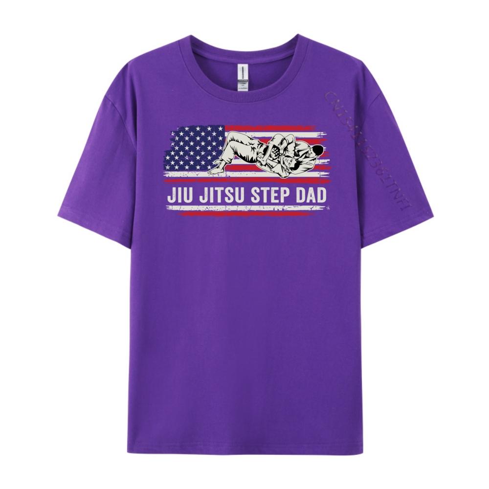 Jiu Jitsu Mma Or Bjj Usa Flag Art Step Dad Grahpic Tee Shirt Short Sleeve Tee Outdoor