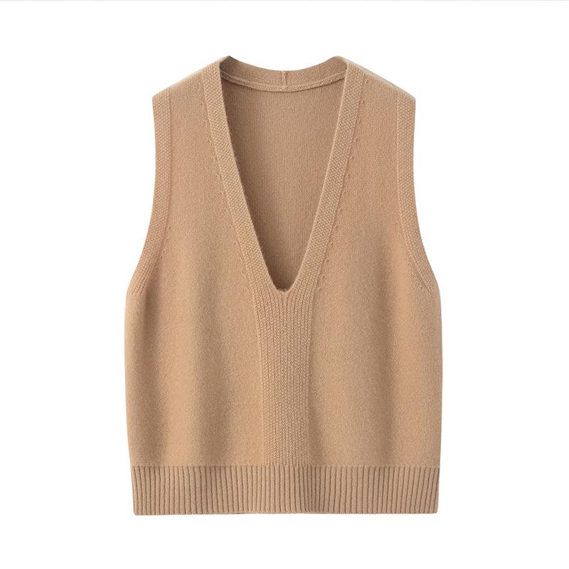 Women's 95% Cashmere Loose Sleeveless Pullover Vest - 2026 Collection
