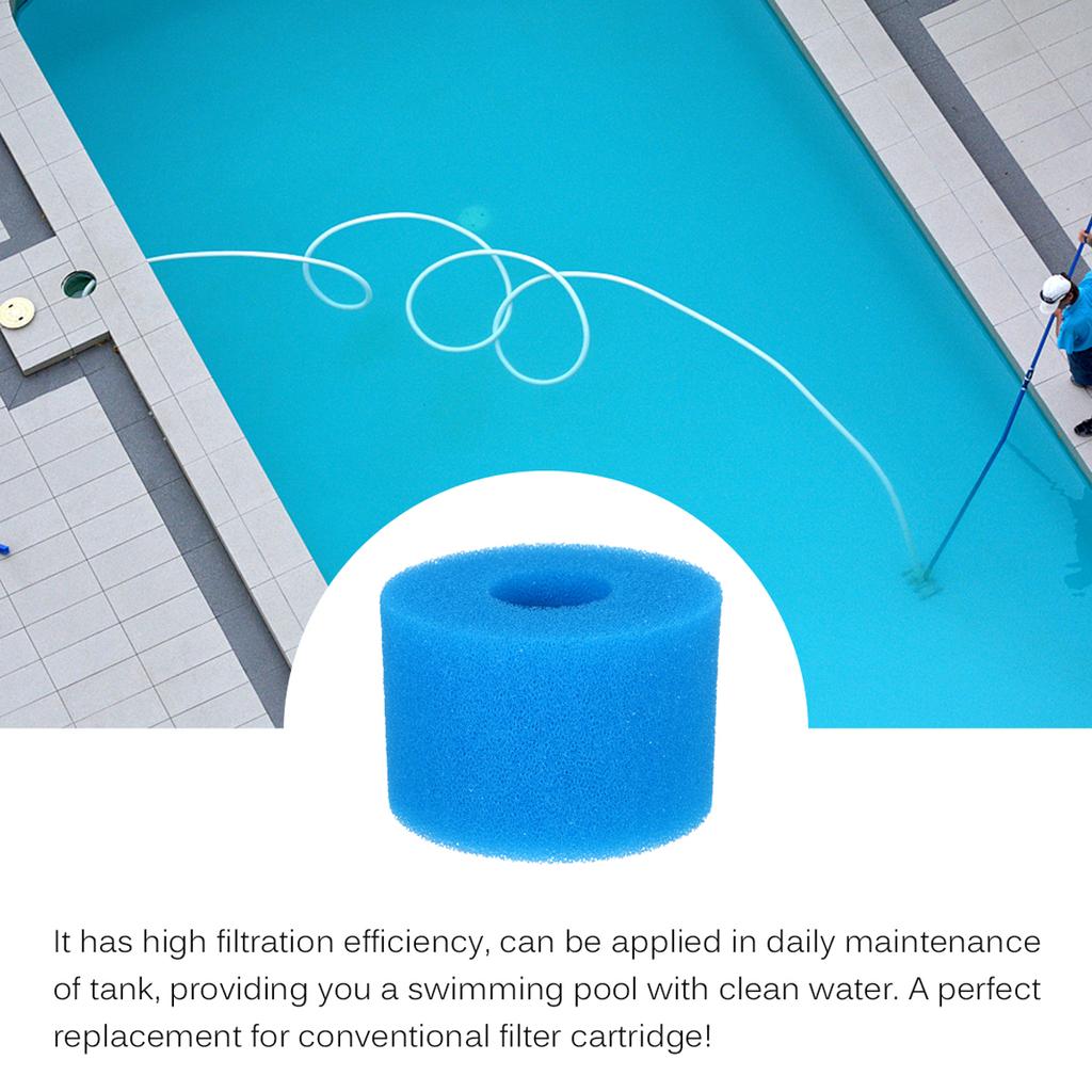 Swimming Pool Filter Cleaning Tool Reusable Washable Sponge Foam Filter Cartridge Replacement for Type S1 Filter Blue