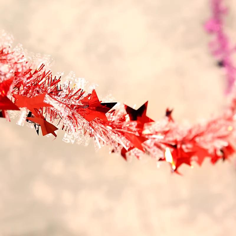 Shiny Ribbon Pull Flower Tinsel for New Year, Wedding, Birthday, and Indoor Festival Decoration