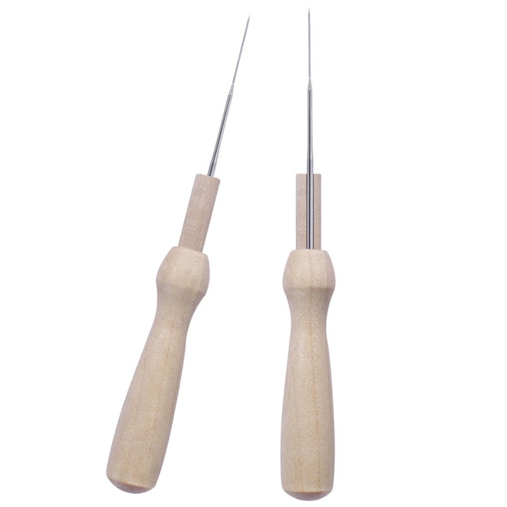 5 Pieces Wood Felting Handle Holder with Needles DIY Crafting Felt Needlework Tool Handicraft Accessory Professional