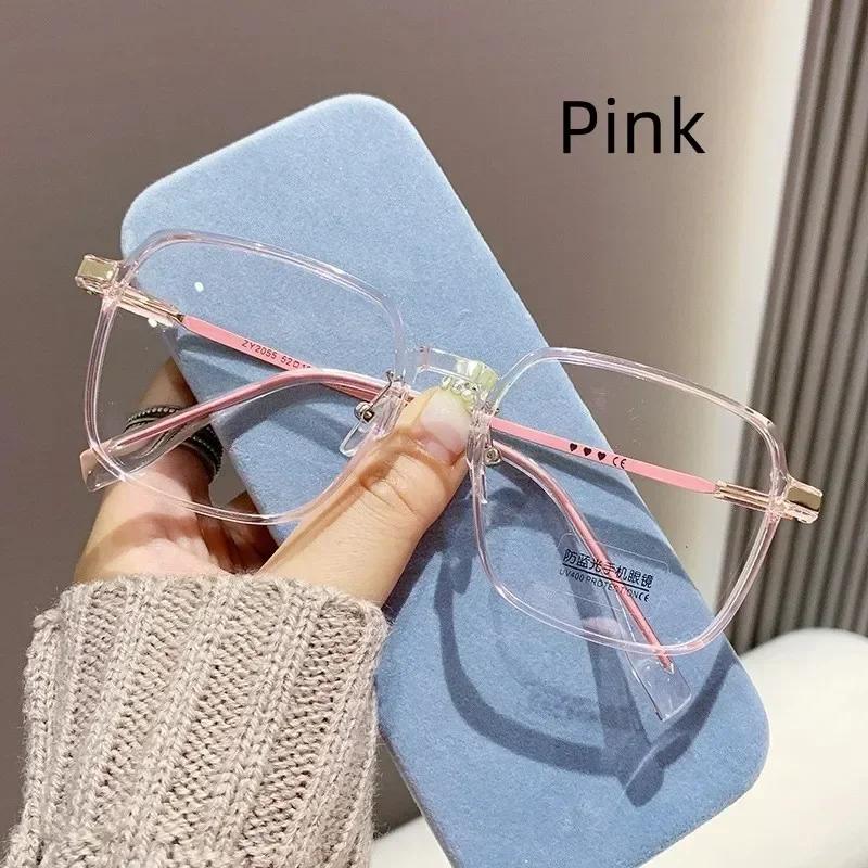Elegant Light Anti Blue Glasses Fashion High Definition Big Square Frame Eyeglasses Women Men Outdoors Eyewear Back To School