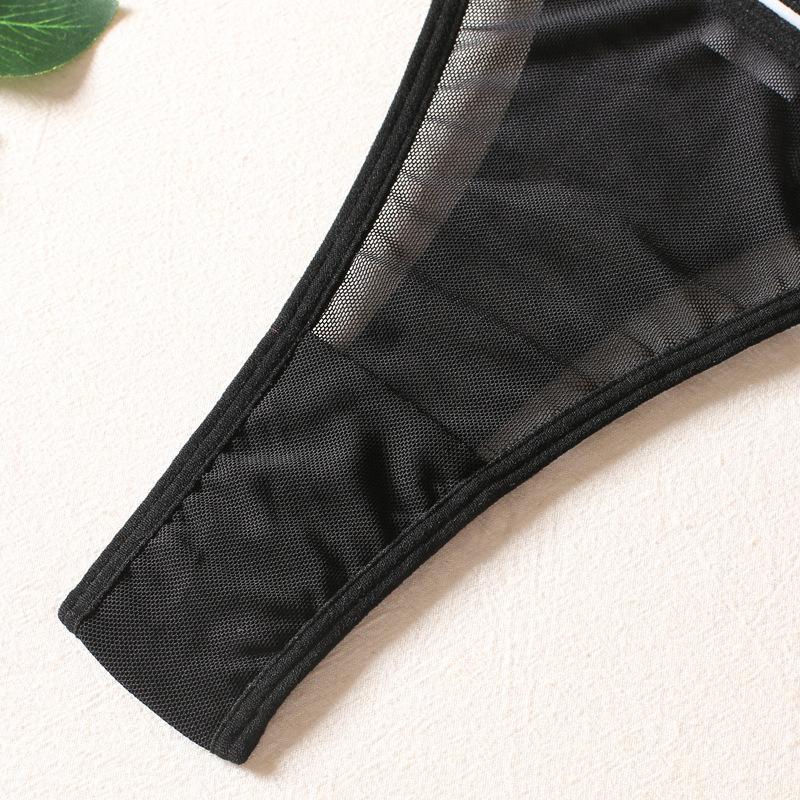 Sexy Metallärmel-Halsgürtel, heiße Perspektive, Stickerei, verstellbar, niedrige Taille, Versuchung, kostenloser Dreipunktanzug