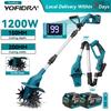 Yofidra 1200W Electric Scarifier Electric Garden Tiller Garden Cultivator Rototiller Lawn Mower Tool For Makita 21V Battery Pin