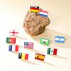 Roestvrij Staal Rechthoekige Vlag Broche Voor Dames Heren Argentinië Brazilië Duitsland Frankrijk Spanje VS Badge Speld Accessoires