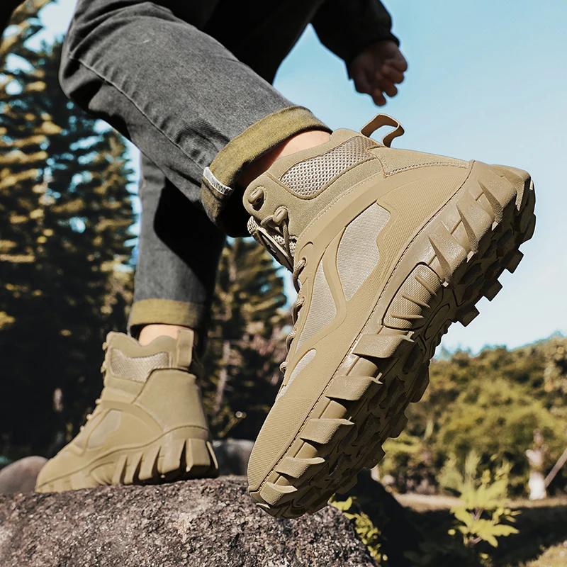 Fashion New Men's Tooling Boots Desert Autumn Winter Casual Shoe for Men Personality Mountaineering Hard-wearing Outdoor Mans Footwear