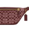 Coach 33 Classic Monogram Zipper Closure Fabric And Leather Shoulder Bag Women Shoulder Bag Burgundy CG994-B4WN