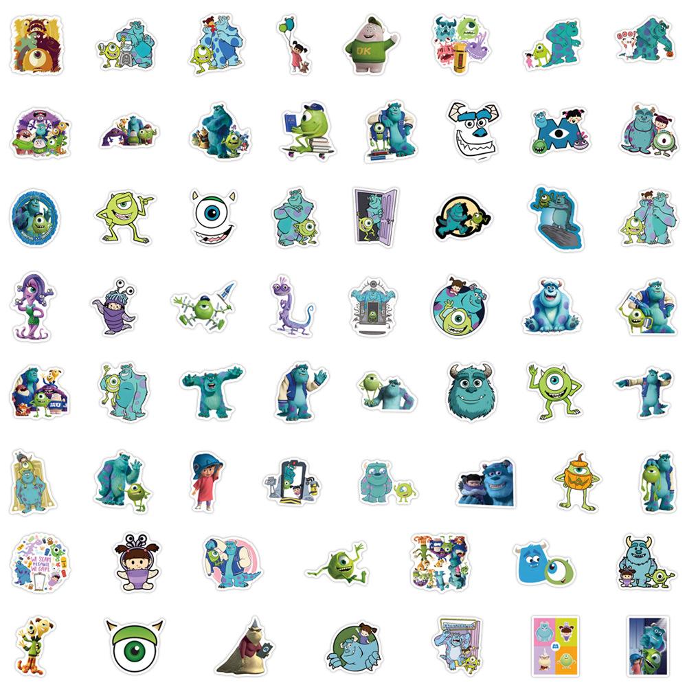 60pcs Funny Anime Monster Inc Cartoon Stickers Cute Graffiti Decals Toy Helmet Suitcase Laptop PVC Sticker for Gift