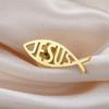 Cazador Jesus Fish Rings for Women Men Stainless Steel Christian Symbol Jewelry Finger Rings Amulet Birthday Anniversary Gift