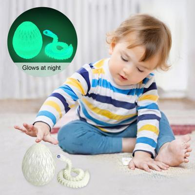 3D Printed Snake Egg Figurine Movable Joints Snake Figure Desk Fidget Toy Egg with Articulated Snake Inside Decoration Ornament