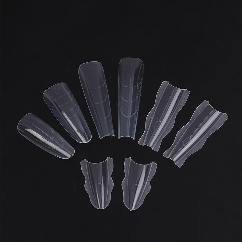 60Pcs Sandwich Nails Forms Nail Mold For Quick Nails Extension Plastic Nail Form Tools For Beginners Professionals Women