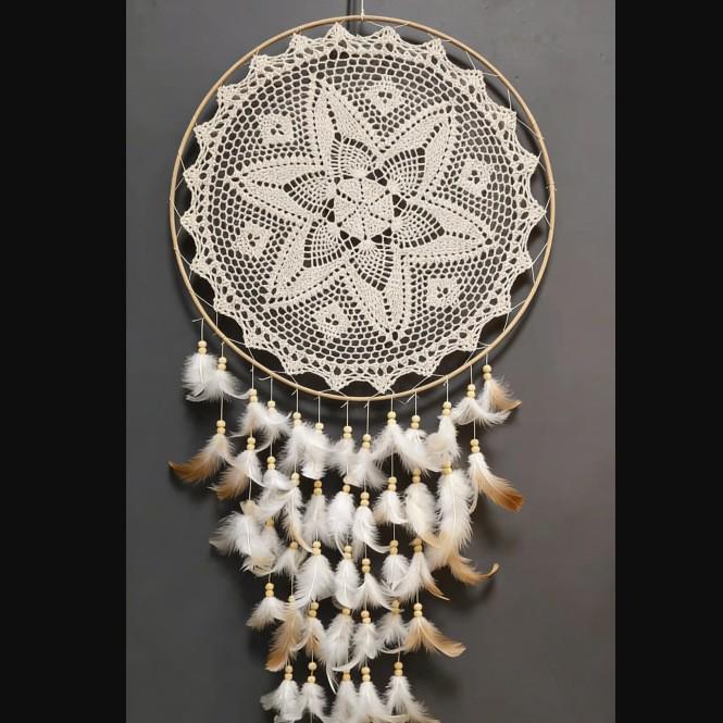 Atrapasueños Bohemio Tejido a Mano con Plumas para Decoración de Interiores
