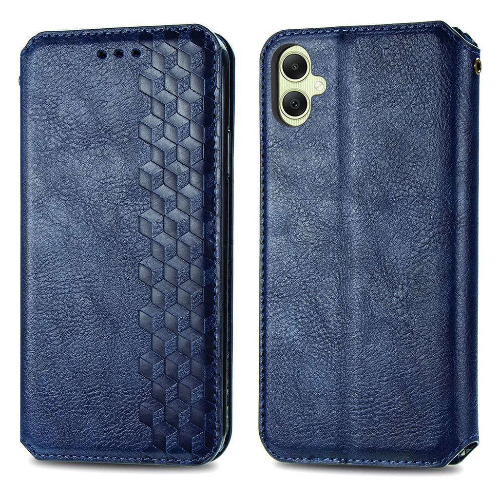 For Samsung Galaxy A05 4G PU Leather Case Rhombus Imprint Wallet Stand Phone Cover