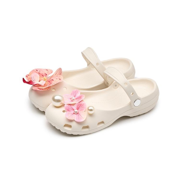 Ballett Lochschuhe 2026 Frühling Neu Ein-Pedal Hohl Strand Sandalen Faule Schuhe