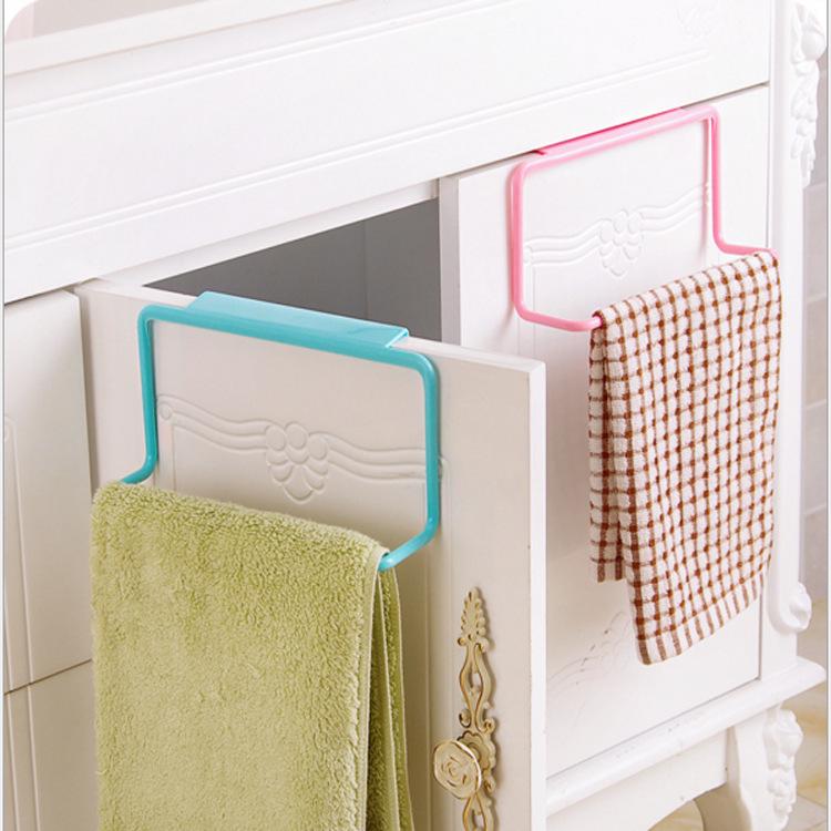 

Nail-Free Cabinet & Bathroom Towel Rack - Wall-Mounted Dishcloth Hanger зелёный
