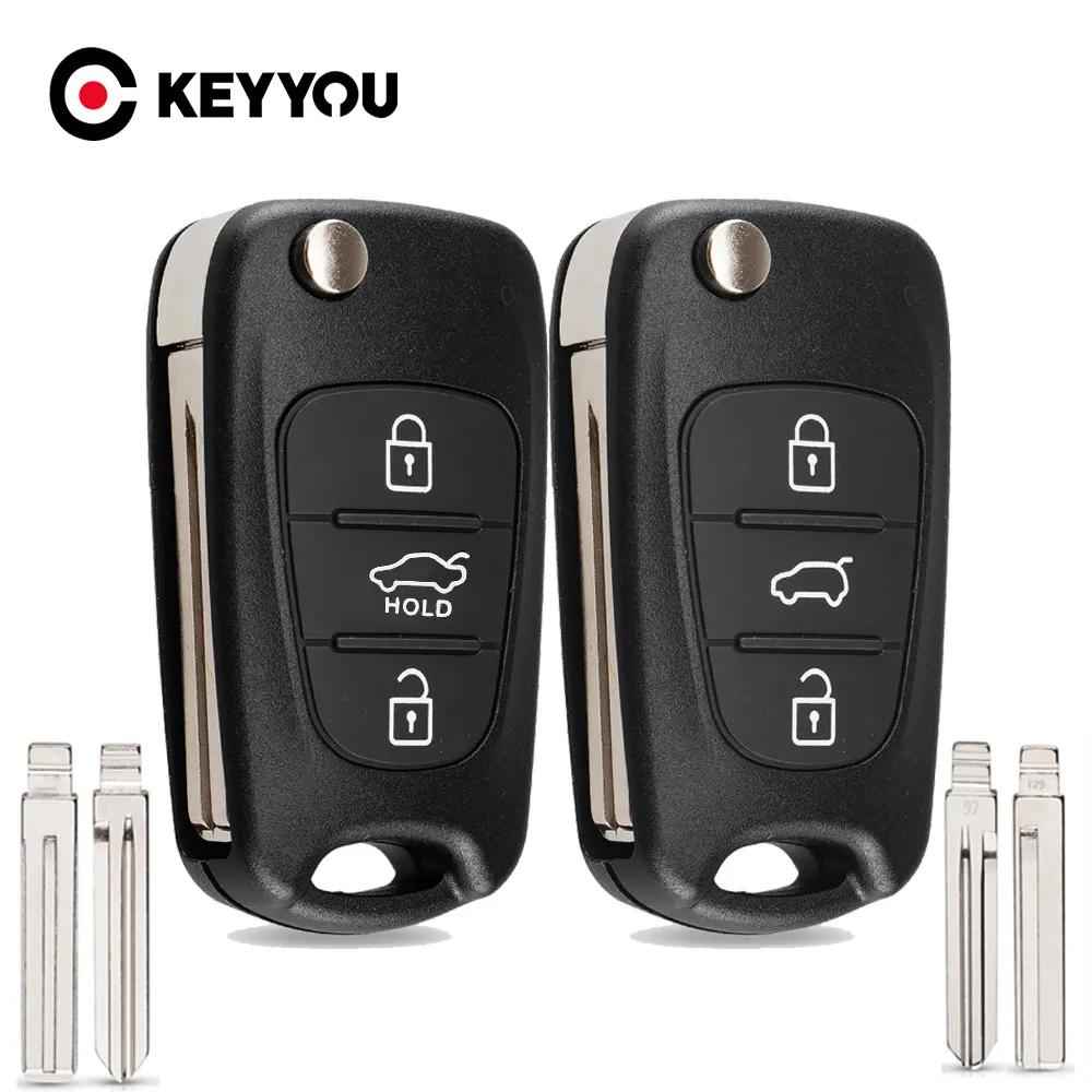 Remote Key Shell For Hyundai I20 I30 Ix35 I35 Accent Kia Picanto Sportage K5 3 Buttons Flip Folding Remote Key Case