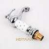 Hotaan Basin Faucet Water Taps Brass Bathroom Sink Faucet Solid White Cold and Hot Water Single Handle Water Sink Tap Mixer