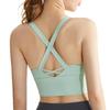 Women's Shockproof Seamless Cross-Back Fitness Yoga Vest with Breathable Design and Integrated Chest Pad