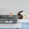 Porcelain Bunny Figurine Mother Statue Collectible Sculpture Tabletop Ornament for Fireplace Bedroom