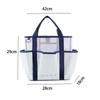 Women Mesh Beach Bag Large Capacity Multi Pockets Shoulder Tote Lightweight Waterproof Travel Storage Bag Summer Handbag