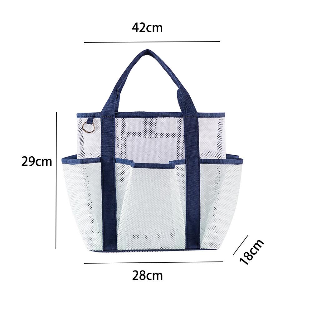Women Mesh Beach Bag Large Capacity Multi Pockets Shoulder Tote Lightweight Waterproof Travel Storage Bag Summer Handbag