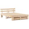 Bed Frame with Headboard Brown 150 X 200 Cm Solid Pine Wood