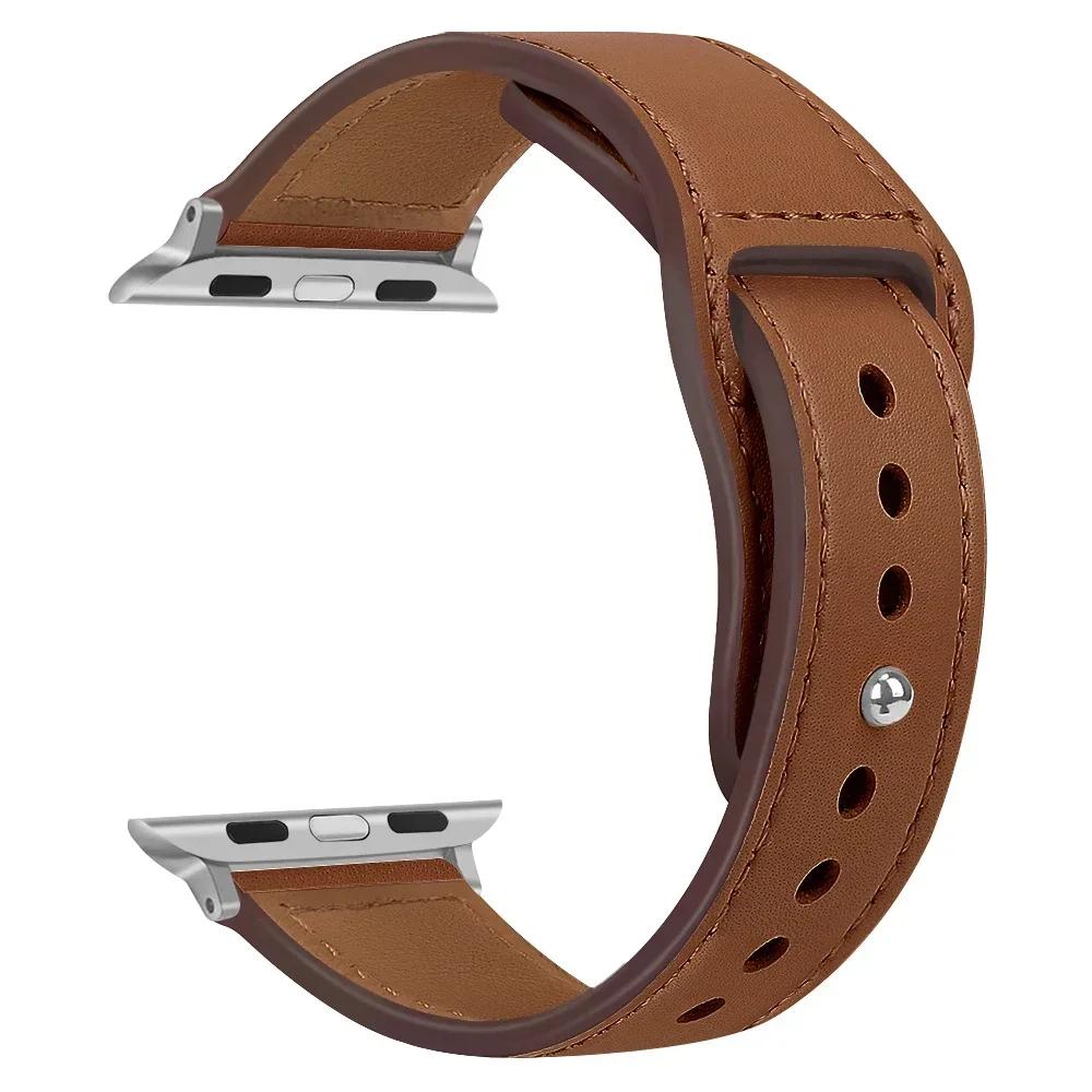 Leather Strap for Apple Watch Band 44mm 45mm 41mm 40mm 49mm 42mm 38mm 45 44 Mm Correa Bracelet IWatch Series 3 4 6 SE 7 8 Ultra