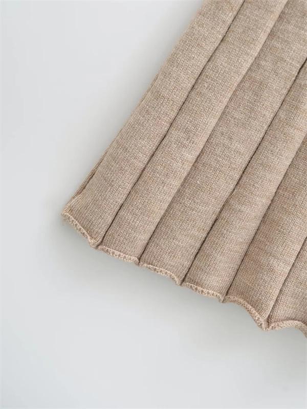 Elegant Korean Style A-Line Knit Skirt: High-Waisted, Slimming, Pleated, Versatile, Age-Reducing - Autumn/Winter 2025 Collection.