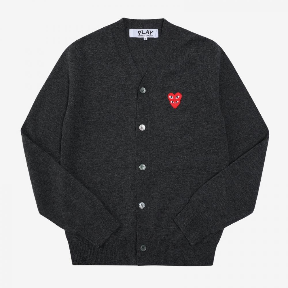 Comme Des Gar Ons Play Red Heart V Neck Cardigan Ax N076 051