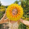 Sunflower Headband for Dance Performance Sports Event Party - Open Face Design for Kids and Adults