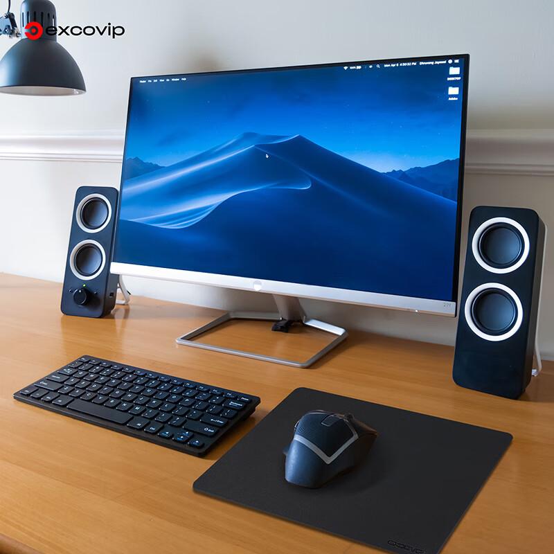 EXCO (EXCO) Black And Gray Mouse Pad, Double-Sided Leather, Large Size, Laptop Office Waterproof Leather, Gaming Hard Desk Pad, 0143