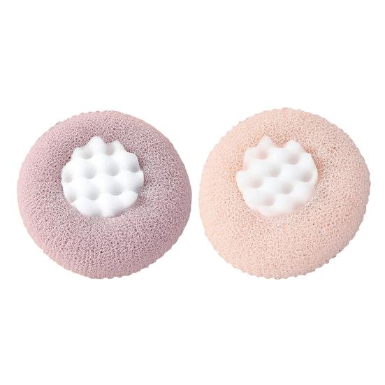 2 Stück Badekugel Super Weich Sonnenblume Saugnapf Badebürste Sanfte Beruhigende Massage Stressabbau Badezubehör
