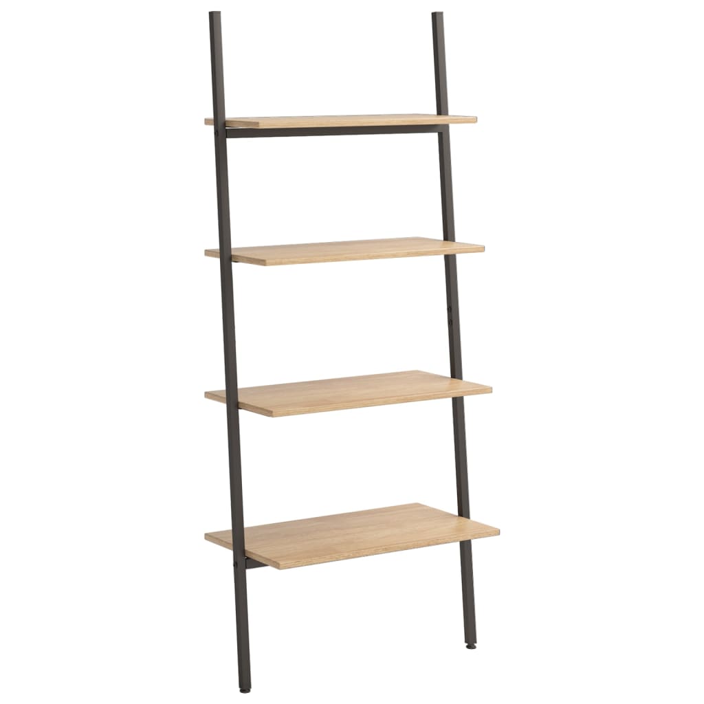 Ladder Shelf with 4 Shelves Light Brown and Black 64 x 34 x 150.5 cm