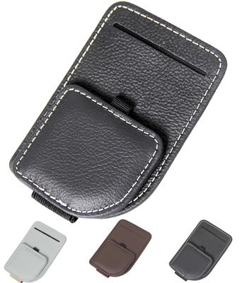 Archtypen Auto Brillenhalter, Kartenhalter, Visier, Autoaufbewahrung, Sonnenblende, Autoaufbewahrung, Sonnenbrillenhalter, Rindsleder, lässiges Schwarz
