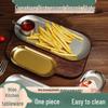 Japanese Retro Stainless Steel Oval Accessory Tray - Creative Gold Dessert and Towel Plate