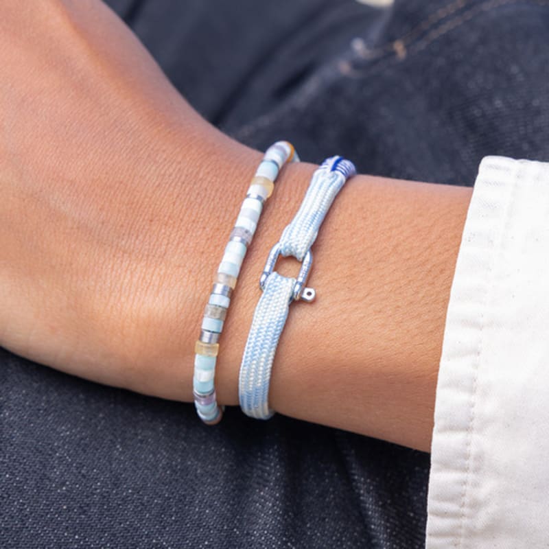 PIG & HEN (Women's) Frankie Bracelet - Arctic Blue X Cream X Silver